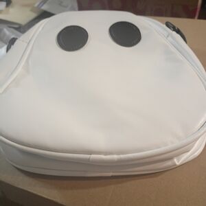 White Crossbody Bag with Black Accents